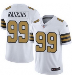 Nike Saints #99 Sheldon Rankins White Mens Stitched NFL Limited Rush Jersey Nike Saints #99 Sheldon Rankins White Mens Stitched NFL Limited Rush Jersey