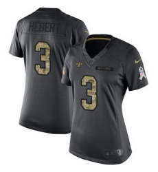 Nike Saints #3 Bobby Hebert Black Womens Stitched NFL Limited 2016 Salute to Service Jersey Nike Saints #3 Bobby Hebert Black Womens Stitched NFL Limited 2016 Salute to Service Jersey