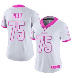 Nike Saints #75 Andrus Peat White Pink Womens Stitched NFL Limited Rush Fashion Jersey Nike Saints #75 Andrus Peat White Pink Womens Stitched NFL Limited Rush Fashion Jersey