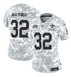 Women New Orleans Saints 32 Tyrann Mathieu 2024 F U S E Arctic Camo Salute To Service Limited Stitched Football Jersey Women New Orleans Saints 32 Tyrann Mathieu 2024 F U S E Arctic Camo Salute To Service Limited Stitched Football Jersey
