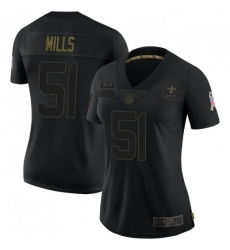 Women New Orleans Saints 51 Sam Mills Black Salute To Service Limited Jersey Women New Orleans Saints 51 Sam Mills Black Salute To Service Limited Jersey