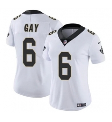 Women New Orleans Saints 6 Willie Gay White Vapor Stitched Game Jersey Women New Orleans Saints 6 Willie Gay White Vapor Stitched Game Jersey