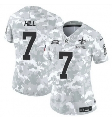 Women New Orleans Saints 7 Taysom Hill 2024 F U S E Arctic Camo Salute To Service Limited Stitched Football Jersey Women New Orleans Saints 7 Taysom Hill 2024 F U S E Arctic Camo Salute To Service Limited Stitched Football Jersey
