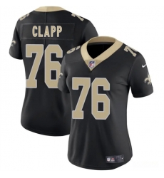 Women New Orleans Saints 76 Will Clapp Black 2025 Vapor Stitched Game Jersey