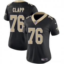 Women New Orleans Saints 76 Will Clapp Black 2025 Vapor Stitched Game Jersey