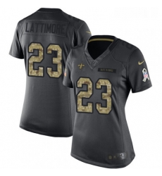 Womens Nike New Orleans Saints 23 Marshon Lattimore Limited Black 2016 Salute to Service NFL Jersey Womens Nike New Orleans Saints 23 Marshon Lattimore Limited Black 2016 Salute to Service NFL Jersey