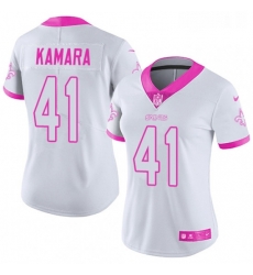 Womens Nike New Orleans Saints 41 Alvin Kamara Limited WhitePink Rush Fashion NFL Jersey Womens Nike New Orleans Saints 41 Alvin Kamara Limited WhitePink Rush Fashion NFL Jersey