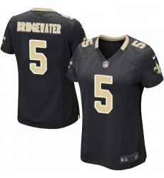 Womens Nike New Orleans Saints 5 Teddy Bridgewater Game Black Team Color NFL Jersey Womens Nike New Orleans Saints 5 Teddy Bridgewater Game Black Team Color NFL Jersey
