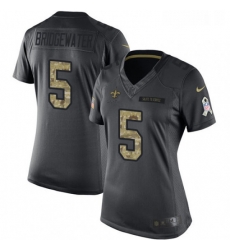 Womens Nike New Orleans Saints 5 Teddy Bridgewater Limited Black 2016 Salute to Service NFL Jersey Womens Nike New Orleans Saints 5 Teddy Bridgewater Limited Black 2016 Salute to Service NFL Jersey