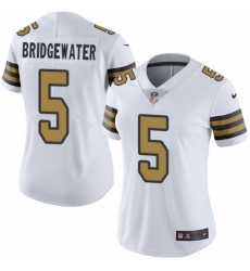 Womens Nike New Orleans Saints 5 Teddy Bridgewater Limited White Rush Vapor Untouchable NFL Jersey Womens Nike New Orleans Saints 5 Teddy Bridgewater Limited White Rush Vapor Untouchable NFL Jersey