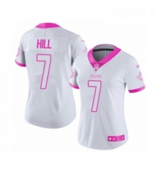 Womens Nike New Orleans Saints 7 Taysom Hill Limited White Pink Rush Fashion NFL Jersey Womens Nike New Orleans Saints 7 Taysom Hill Limited White Pink Rush Fashion NFL Jersey