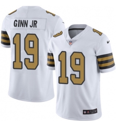 Youth Nike Saints #19 Ted Ginn Jr White Stitched NFL Limited Rush Jersey Youth Nike Saints #19 Ted Ginn Jr White Stitched NFL Limited Rush Jersey