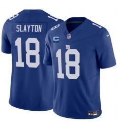 Men New York Giants 18 Darius Slayton Blue 2025 F U S E  With 1 Star C Patch Vapor Untouchable Limited Stitched Jersey
