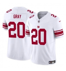 Men New York Giants 20 Eric Gray White 2023 F U S E Vapor Untouchable Limited Stitched Jersey Men New York Giants 20 Eric Gray White 2023 F U S E Vapor Untouchable Limited Stitched Jersey