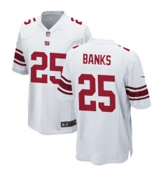 Men New York Giants 25 Deonte Banks White Stitched Game Jersey Men New York Giants 25 Deonte Banks White Stitched Game Jersey