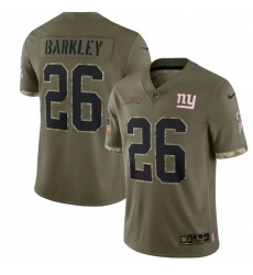 Men New York Giants 26 Saquon Barkley Olive 2022 Salute To Service Limited Stitched Jersey Men New York Giants 26 Saquon Barkley Olive 2022 Salute To Service Limited Stitched Jersey