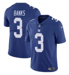 Men New York Giants 3 Deonte Banks Blue Vapor Untouchable Limited Stitched Jersey Men New York Giants 3 Deonte Banks Blue Vapor Untouchable Limited Stitched Jersey
