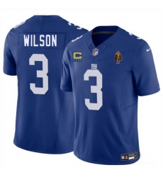 Men New York Giants 3 Russell Wilson Blue 2025 F U S E With 4 star C Patch And Walter Payton Patch Vapor Untouchable Limited Stitched Jersey Men New York Giants 3 Russell Wilson Blue 2025 F U S E With 4 star C Patch And Walter Payton Patch Vapor Untouchable Limited Stitched Jersey