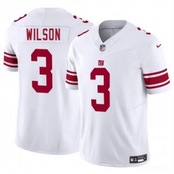Men New York Giants 3 Russell Wilson White 2025 F U S E  Vapor Untouchable Limited Stitched Jersey
