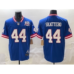 Men New York Giants 44 Cam Skattebo Royal 2025 Draft F U S E  100th Season 26 State Patch Vapor Limited Stitched Football Jersey