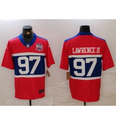 Men New York Giants 97 Dexter Lawrence II Century Red 100TH Season Commemorative Patch Limited Stitched Football Jersey Men New York Giants 97 Dexter Lawrence II Century Red 100TH Season Commemorative Patch Limited Stitched Football Jersey
