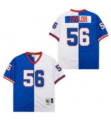 Men New York Giants Lawrence Taylor #56 White Blue Split Stitched Football Jersey Men New York Giants Lawrence Taylor #56 White Blue Split Stitched Football Jersey