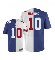 Mens Nike New York Giants 10 Eli Manning Elite BlueWhite Split Fashion NFL Jersey Mens Nike New York Giants 10 Eli Manning Elite BlueWhite Split Fashion NFL Jersey