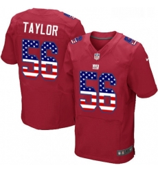 Mens Nike New York Giants 56 Lawrence Taylor Elite Red Alternate USA Flag Fashion NFL Jersey Mens Nike New York Giants 56 Lawrence Taylor Elite Red Alternate USA Flag Fashion NFL Jersey