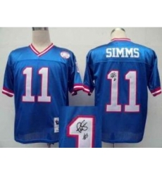 New York Giants 11 Phil Simms Blue Throwback M&N Signed NFL Jerseys New York Giants 11 Phil Simms Blue Throwback M&N Signed NFL Jerseys