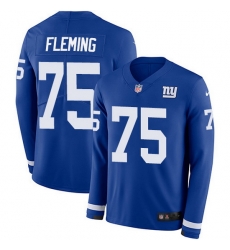 Nike Giants 75 Cameron Fleming Royal Blue Team Color Men Stitched NFL Limited Therma Long Sleeve Jersey Nike Giants 75 Cameron Fleming Royal Blue Team Color Men Stitched NFL Limited Therma Long Sleeve Jersey