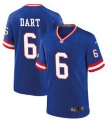 Youth New York Giants 6 Jaxson Dart Blue Rush Stitched NFL Jersey