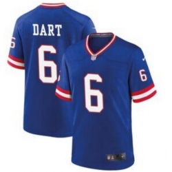 Youth New York Giants 6 Jaxson Dart Blue Rush Stitched NFL Jersey