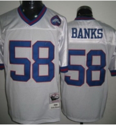 nfl New York Giants 58 Banks Throwback White nfl New York Giants 58 Banks Throwback White