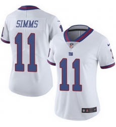 Nike Giants #11 Phil Simms White Womens Stitched NFL Limited Rush Jersey Nike Giants #11 Phil Simms White Womens Stitched NFL Limited Rush Jersey