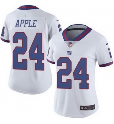 Nike Giants #24 Eli Apple White Womens Stitched NFL Limited Rush Jersey Nike Giants #24 Eli Apple White Womens Stitched NFL Limited Rush Jersey