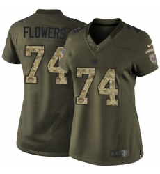Nike Giants #74 Ereck Flowers Green Womens Stitched NFL Limited Salute to Service Jersey Nike Giants #74 Ereck Flowers Green Womens Stitched NFL Limited Salute to Service Jersey
