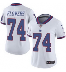 Nike Giants #74 Ereck Flowers White Womens Stitched NFL Limited Rush Jersey Nike Giants #74 Ereck Flowers White Womens Stitched NFL Limited Rush Jersey