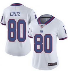 Nike Giants #80 Victor Cruz White Womens Stitched NFL Limited Rush Jersey Nike Giants #80 Victor Cruz White Womens Stitched NFL Limited Rush Jersey