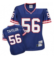Reebok New York Giants 56 Lawrence Taylor Blue Womens Throwback Team Color Premier EQT NFL Jersey Reebok New York Giants 56 Lawrence Taylor Blue Womens Throwback Team Color Premier EQT NFL Jersey