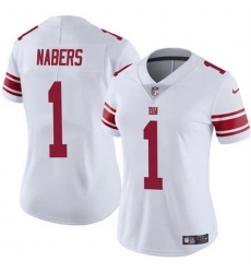 Women New York Giants 1 Malik Nabers White Vapor Stitched Jersey Women New York Giants 1 Malik Nabers White Vapor Stitched Jersey
