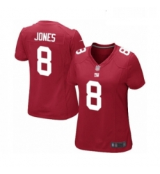 Womens New York Giants 8 Daniel Jones Game Red Alternate Football Jersey Womens New York Giants 8 Daniel Jones Game Red Alternate Football Jersey