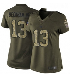 Womens Nike New York Giants 13 Odell Beckham Jr Elite Green Salute to Service NFL Jersey Womens Nike New York Giants 13 Odell Beckham Jr Elite Green Salute to Service NFL Jersey