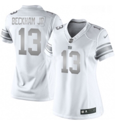 Womens Nike New York Giants 13 Odell Beckham Jr Limited White Platinum NFL Jersey Womens Nike New York Giants 13 Odell Beckham Jr Limited White Platinum NFL Jersey