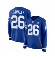 Womens Nike New York Giants 26 Saquon Barkley Limited Royal Blue Therma Long Sleeve NFL Jersey Womens Nike New York Giants 26 Saquon Barkley Limited Royal Blue Therma Long Sleeve NFL Jersey
