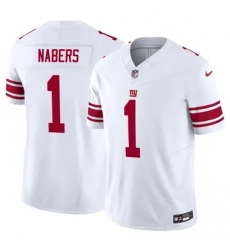 Youth New York Giants 1 Malik Nabers White Vapor Nike Stitched Jersey Youth New York Giants 1 Malik Nabers White Vapor Nike Stitched Jersey