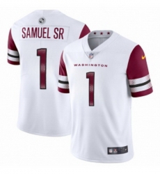 Men Washington Commanders 1 Deebo Samuel Sr White 2025 Vapor Limited Football Stitched Jersey Men Washington Commanders 1 Deebo Samuel Sr White 2025 Vapor Limited Football Stitched Jersey