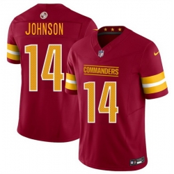Men Washington Commanders 14 Josh Johnson Burgundy 2025 Draft F U S E  Vapor Limited Stitched Football Jersey