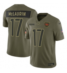 Men Washington Commanders 17 Terry McLaurin Olive 2025 Salute to Service Limited Stitched Football Jersey