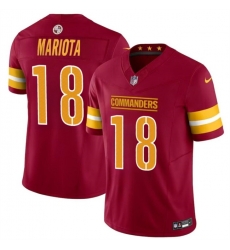 Men Washington Commanders 18 Marcus Mariota Burgundy 2024 F U S E Vapor Limited Stitched Football Jersey Men Washington Commanders 18 Marcus Mariota Burgundy 2024 F U S E Vapor Limited Stitched Football Jersey