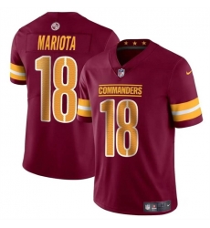 Men Washington Commanders 18 Marcus Mariota Burgundy 2024 Vapor Limited Stitched Football Jersey Men Washington Commanders 18 Marcus Mariota Burgundy 2024 Vapor Limited Stitched Football Jersey